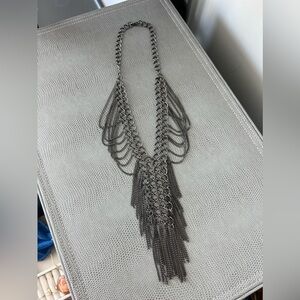 **Chain Fringe Necklace**  bold, statement-making unique designer jewelry piece!